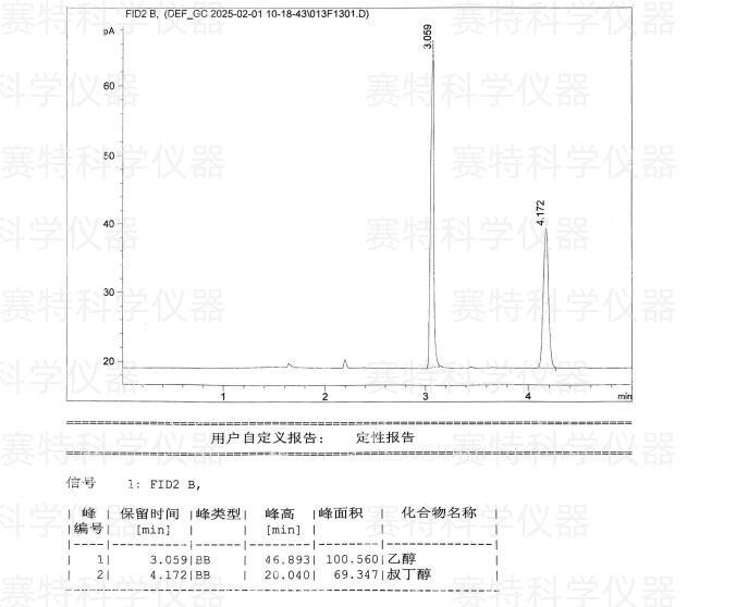 图4 原样品定性记录